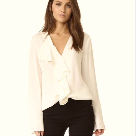 GIFTED💝 Theory Jastrid Silk Blouse in Ivory - Picture 2 of 7